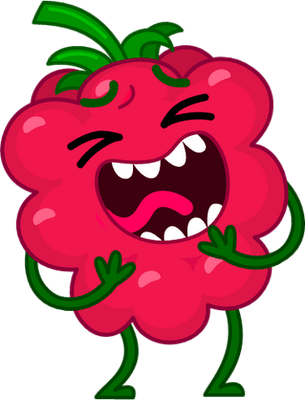 framboise - fruit - alimentation - smiley émoticône émoji cartoon clipart illustration - artémotic