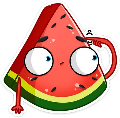 pastèque - fruit - alimentation - smiley émoticône émoji cartoon clipart illustration - artémotic