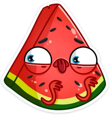 pastèque - fruit - alimentation - smiley émoticône émoji cartoon clipart illustration - artémotic
