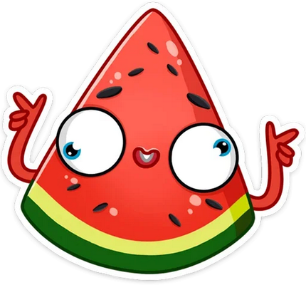 pastèque - fruit - alimentation - smiley émoticône émoji cartoon clipart illustration - artémotic