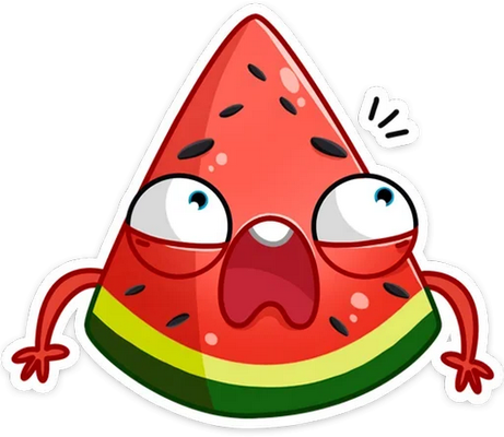 pastèque - fruit - alimentation - smiley émoticône émoji cartoon clipart illustration - artémotic