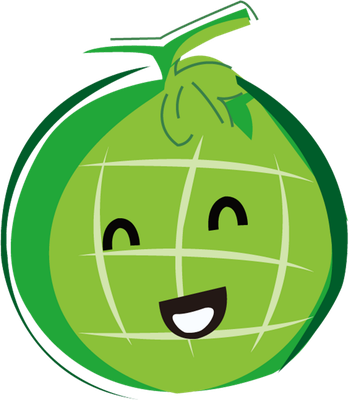 melon - fruit - alimentation - smiley émoticône émoji cartoon clipart illustration - artémotic