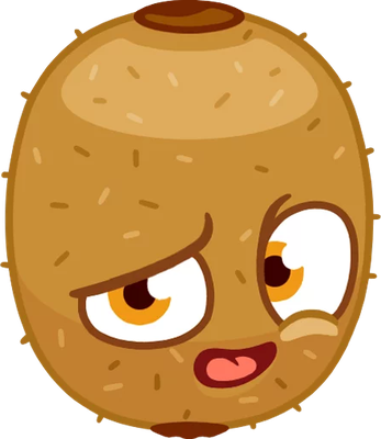 kiwi - fruit - alimentation - smiley émoticône émoji cartoon clipart illustration - artémotic