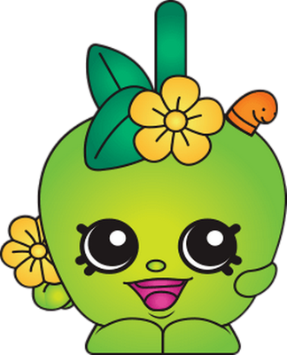 pomme [Shopkins] - fruit - alimentation - smiley émoticône émoji cartoon clipart illustration - artémotic