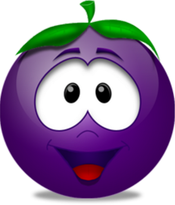 prune - fruit - alimentation - smiley émoticône émoji cartoon clipart illustration - artémotic