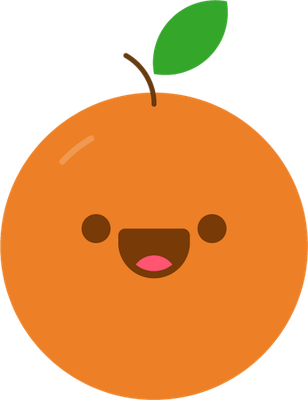 orange - fruit - alimentation - smiley émoticône émoji cartoon clipart illustration - artémotic
