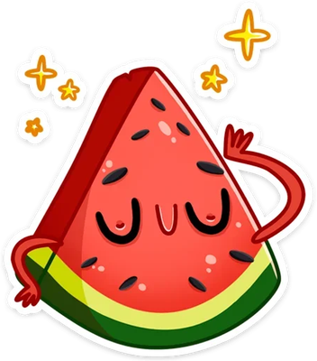 pastèque - fruit - alimentation - smiley émoticône émoji cartoon clipart illustration - artémotic
