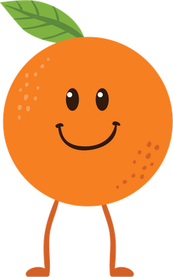 orange - fruit - alimentation - smiley émoticône émoji cartoon clipart illustration - artémotic