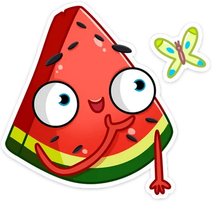 pastèque - fruit - alimentation - smiley émoticône émoji cartoon clipart illustration - artémotic