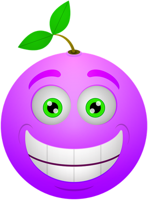 prune - fruit - alimentation - smiley émoticône émoji cartoon clipart illustration - artémotic