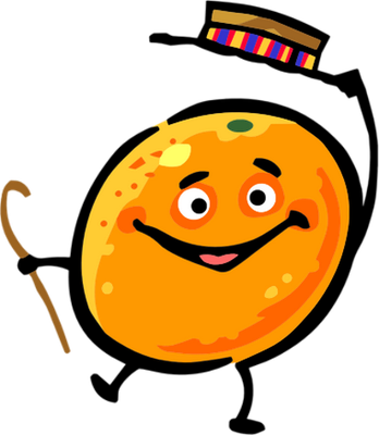 orange - fruit - alimentation - smiley émoticône émoji cartoon clipart illustration - artémotic
