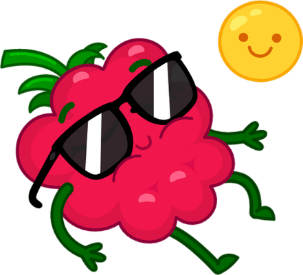 framboise - fruit - alimentation - smiley émoticône émoji cartoon clipart illustration - artémotic