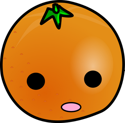 orange - fruit - alimentation - smiley émoticône émoji cartoon clipart illustration - artémotic