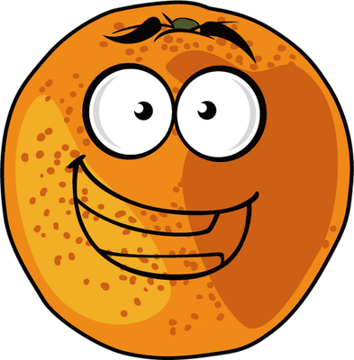 orange - fruit - alimentation - smiley émoticône émoji cartoon clipart illustration - artémotic