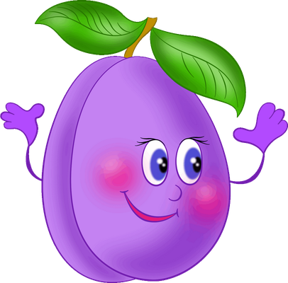 prune - fruit - alimentation - smiley émoticône émoji cartoon clipart illustration - artémotic
