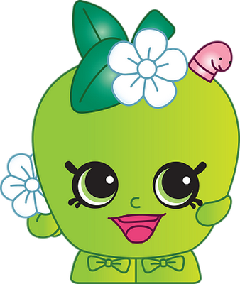 pomme [Shopkins] - fruit - alimentation - smiley émoticône émoji cartoon clipart illustration - artémotic