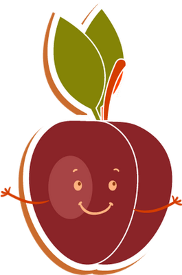 prune - fruit - alimentation - smiley émoticône émoji cartoon clipart illustration - artémotic