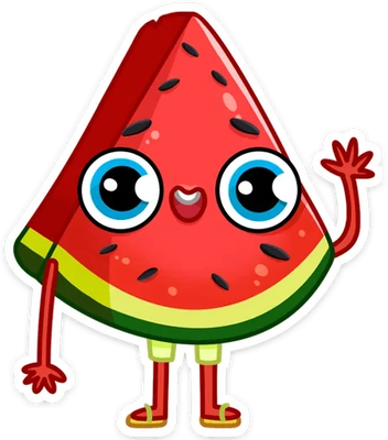pastèque - fruit - alimentation - smiley émoticône émoji cartoon clipart illustration - artémotic