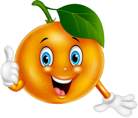 orange - fruit - alimentation - smiley émoticône émoji cartoon clipart illustration - artémotic