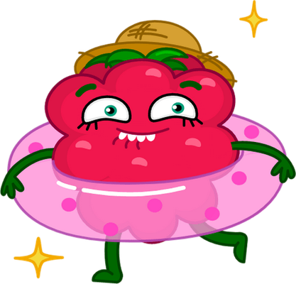 framboise - fruit - alimentation - smiley émoticône émoji cartoon clipart illustration - artémotic