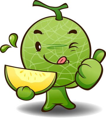 melon - fruit - alimentation - smiley émoticône émoji cartoon clipart illustration - artémotic