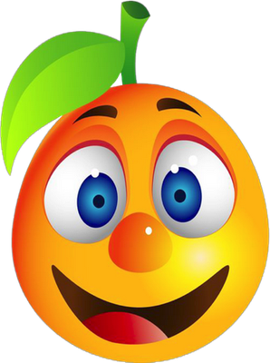 orange - fruit - alimentation - smiley émoticône émoji cartoon clipart illustration - artémotic
