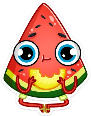pastèque - fruit - alimentation - smiley émoticône émoji cartoon clipart illustration - artémotic