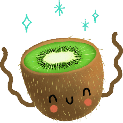 kiwi - fruit - alimentation - smiley émoticône émoji cartoon clipart illustration - artémotic