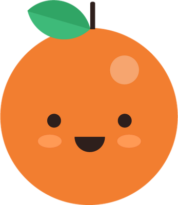 orange - fruit - alimentation - smiley émoticône émoji cartoon clipart illustration - artémotic