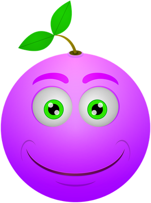 prune - fruit - alimentation - smiley émoticône émoji cartoon clipart illustration - artémotic