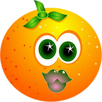 orange - fruit - alimentation - smiley émoticône émoji cartoon clipart illustration - artémotic