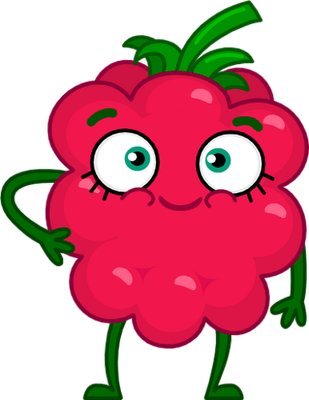 framboise - fruit - alimentation - smiley émoticône émoji cartoon clipart illustration - artémotic