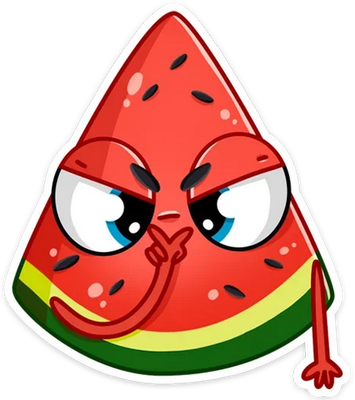 pastèque - fruit - alimentation - smiley émoticône émoji cartoon clipart illustration - artémotic