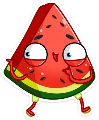 pastèque - fruit - alimentation - smiley émoticône émoji cartoon clipart illustration - artémotic