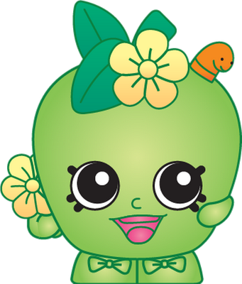 pomme [Shopkins] - fruit - alimentation - smiley émoticône émoji cartoon clipart illustration - artémotic