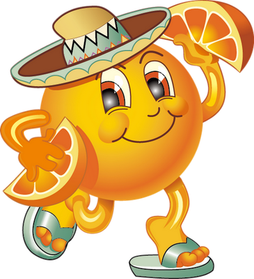 orange - fruit - alimentation - smiley émoticône émoji cartoon clipart illustration - artémotic