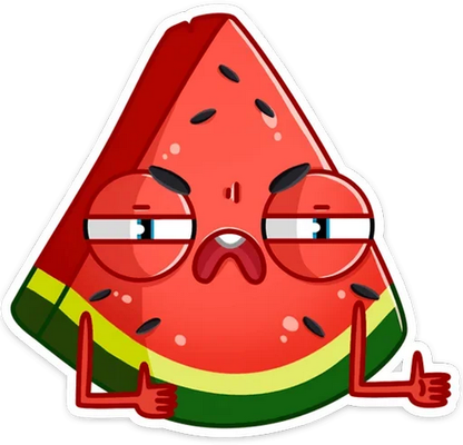 pastèque - fruit - alimentation - smiley émoticône émoji cartoon clipart illustration - artémotic