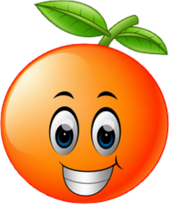 orange - fruit - alimentation - smiley émoticône émoji cartoon clipart illustration - artémotic