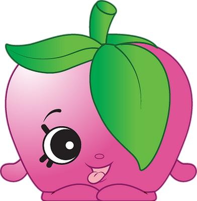 pomme [Shopkins] - fruit - alimentation - smiley émoticône émoji cartoon clipart illustration - artémotic