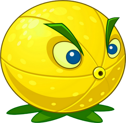 citron [Plants vs Zombies] - fruit - alimentation - smiley émoticône émoji cartoon clipart illustration - artémotic