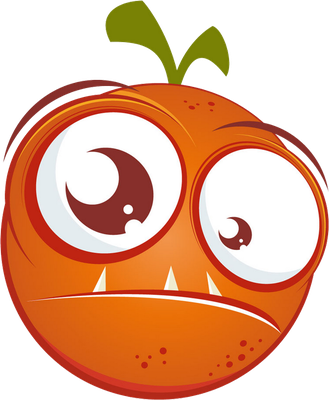 orange - fruit - alimentation - smiley émoticône émoji cartoon clipart illustration - artémotic