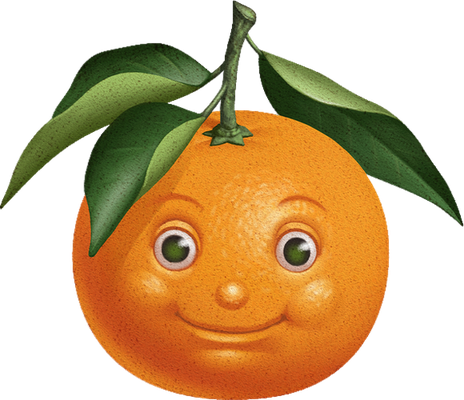 orange - fruit - alimentation - smiley émoticône émoji cartoon clipart illustration - artémotic