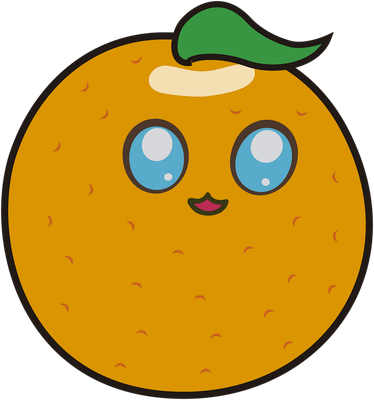 orange - fruit - alimentation - smiley émoticône émoji cartoon clipart illustration - artémotic
