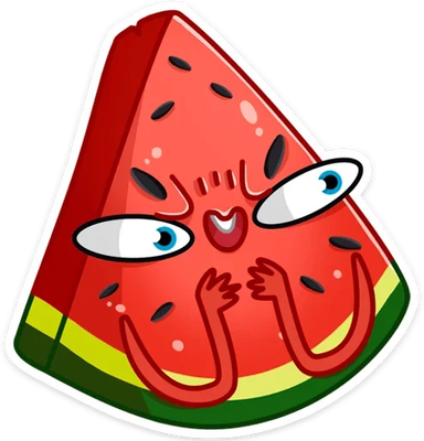 pastèque - fruit - alimentation - smiley émoticône émoji cartoon clipart illustration - artémotic