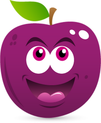 prune - fruit - alimentation - smiley émoticône émoji cartoon clipart illustration - artémotic