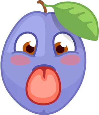 prune - fruit - alimentation - smiley émoticône émoji cartoon clipart illustration - artémotic