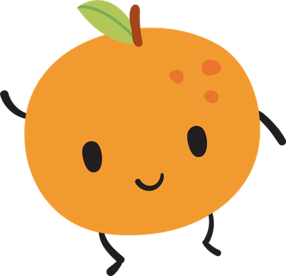 orange - fruit - alimentation - smiley émoticône émoji cartoon clipart illustration - artémotic