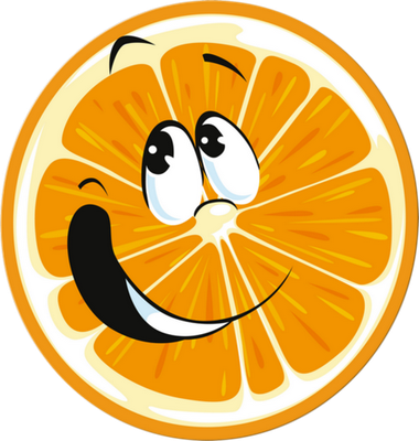 orange - fruit - alimentation - smiley émoticône émoji cartoon clipart illustration - artémotic