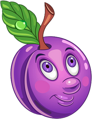 prune - fruit - alimentation - smiley émoticône émoji cartoon clipart illustration - artémotic
