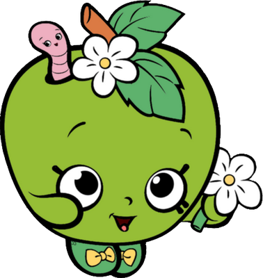 pomme [Shopkins] - fruit - alimentation - smiley émoticône émoji cartoon clipart illustration - artémotic